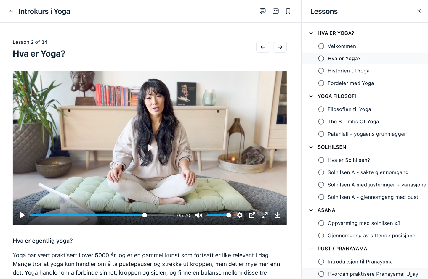 Yoga Nybegynner Online