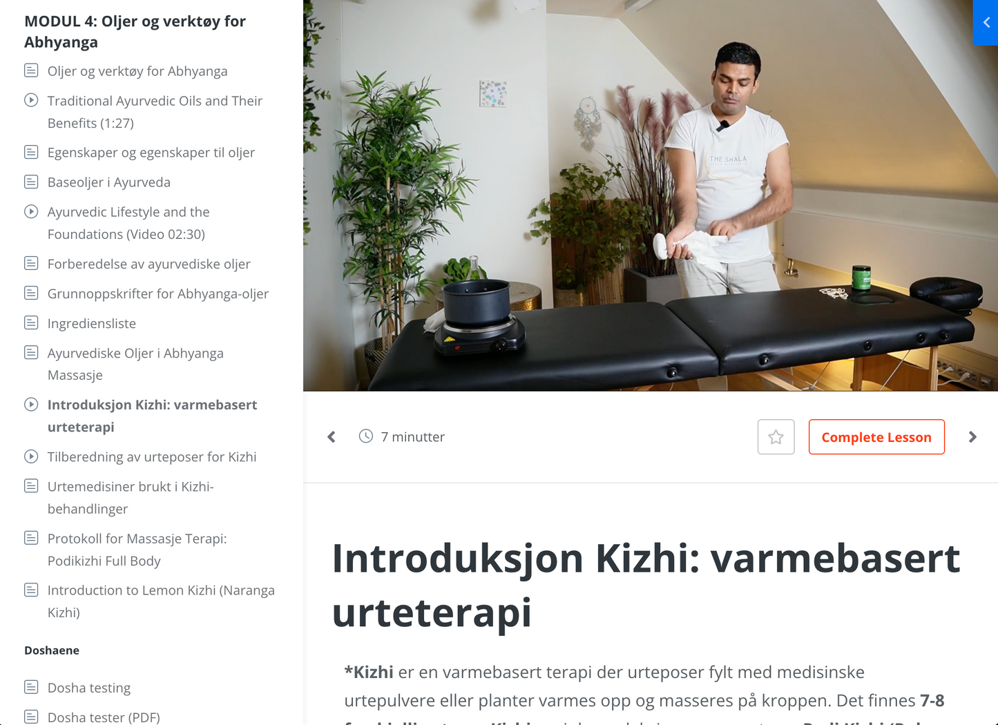 *BLACK FRIDAY* Ayurvedisk Massasjeterapeut Online