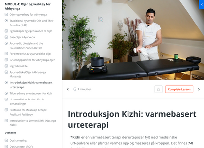 *BLACK FRIDAY* Ayurvedisk Massasjeterapeut Online