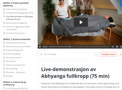 *BLACK FRIDAY* Ayurvedisk Massasjeterapeut Online